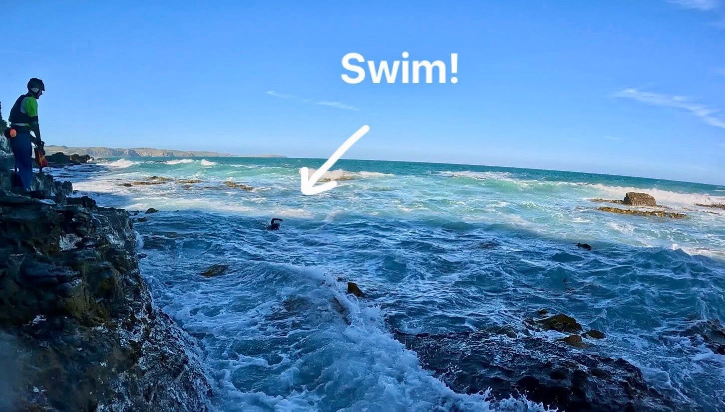 Figure 3: Swimming during the coasteering leg